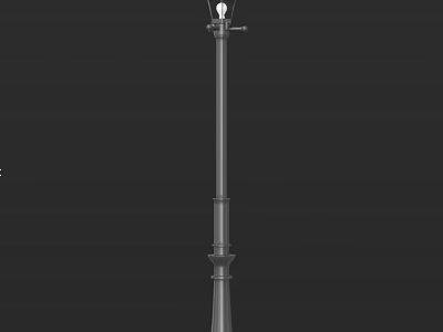 Classic Outdoor Street Light With Metal Pole For Garden Pathway Illumination 3d model