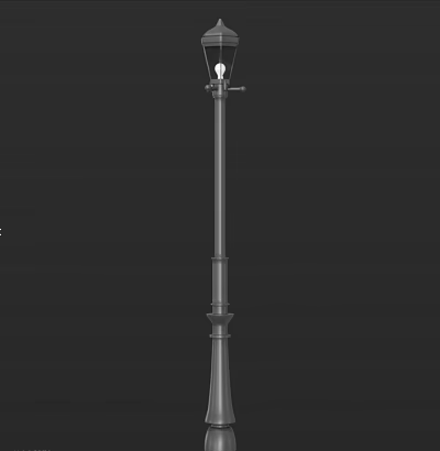 Classic Outdoor Street Light With Metal Pole For Garden Pathway Illumination 3d model