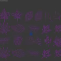 Various Green Leaf Illustrations With Different Shapes On Dark Background 3d model