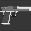Modern Metallic Pistol 3D Rendered Design With Detailed Side View And Smooth Finish