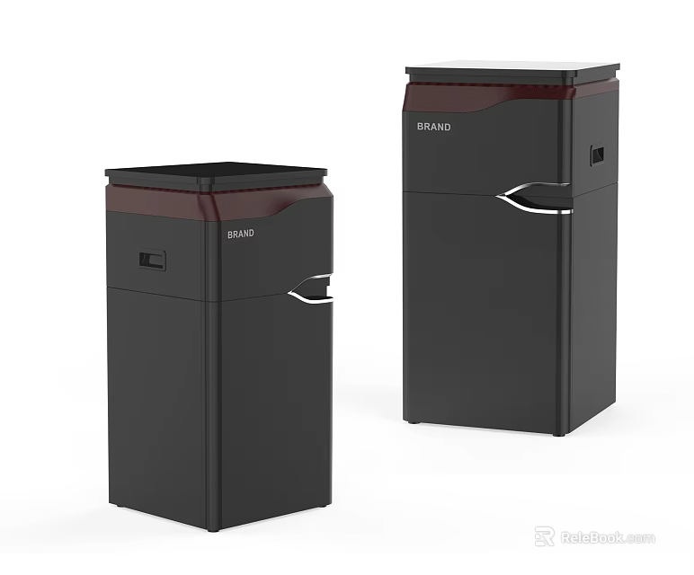 Two RASUO Black Upright Refrigerator Freezers for Home Kitchen Storage 3d model 