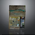 Detailed Miniature Shop Model With Green Awning Glass Window Display And Shelved Goods