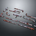 Pipes Fittings Elbows and Tees with Red White Patterned Design for Plumbing