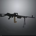Military Style Heavy Duty Machine Gun With Tripod Stand Ammunition Belt And Metal Body