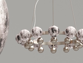 Modern chandelier moon multi-head chandelier 3d model