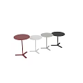 Modern Circular Side Tables In Red Black And White With Three Legged Bases 3d model