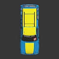 Blue Yellow Striped Van Featuring Madagascar Loving Text And HF Logo