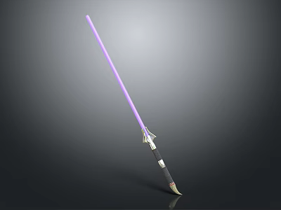Purple Lightsaber With Glowing Blade And Detailed Metallic Hilt On Dark Background 3d model