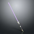 Purple Lightsaber With Glowing Blade And Detailed Metallic Hilt On Dark Background