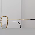 Modern Square Eyeglasses With Gold Frame And Black Temples For Daily Use