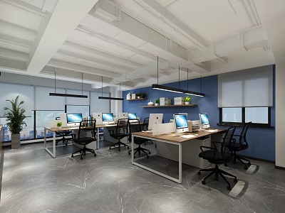 modern public office area office 3d model