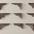 Various Wooden Carved Corner Decorations for Home Decor With Intricate Patterns 3d model