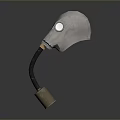 Steampunk Style Weapon with Wooden Grip Metal Components and Flexible Hose Structure