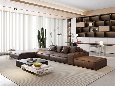 Italian-style simple home living room open study model