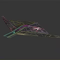 Futuristic Blue Spacecraft With Geometric Structure And Surface Details For Cosmic Exploration