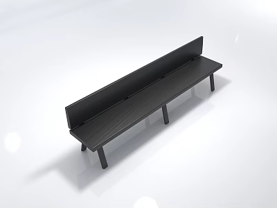 Stylish Black Outdoor Sofa With Long Design Sleek Backrest And Sturdy Legs For Garden Use 3d model