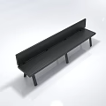 Stylish Black Outdoor Sofa With Long Design Sleek Backrest And Sturdy Legs For Garden Use