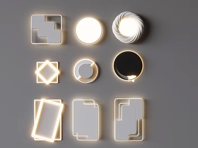 Elegant Modern Ceiling Lights With Geometric And Spiral Shapes For Home Interior Lighting 3d model