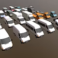Different Types of Commercial Vehicles in Multiple Colors Including Trucks Vans and Trailers