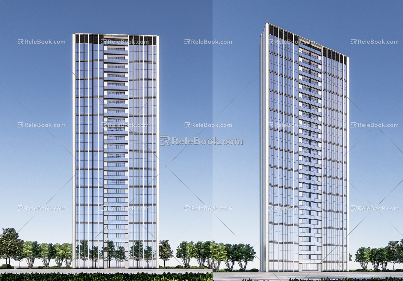 Modern Residential Building Simple High-rise Residential Building 3d model