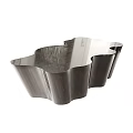 Modern Wave Shaped Dining Table With Sleek Metal Frame And Glass Top Design