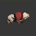 Fantasy Gnome Character With Red Hat White Shirt Brown Pants And Waist Bag