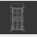 Multi tiered Industrial Cart With Blue Containers And Wheels In Industrial Facility