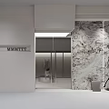 Modern Clothing Store Interior With Glass Door Marble Wall And Mannequin