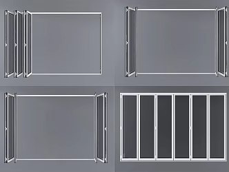 Modern folding door aluminum alloy glass door aluminum alloy folding door glass folding door folding window aluminum alloy folding window 3d model