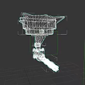 Red Mechanical Weapon 3D Model With Launcher And Structural Parts