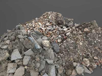 brick asphalt macadam building material stone slag gravel soil stone block concrete 3d model