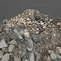Pile Of Mixed Stones And Wood Construction Materials For Building Projects