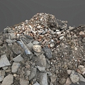 brick asphalt macadam building material stone stone slag gravel soil stone block concrete 3d model