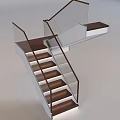 Modern Staircase Design With Glass Handrail And Wooden Steps White Structure