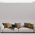 Modern double sofa multiplayer sofa 3d model