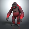 3D Rendered Gorilla Character With Red Textured Body In Standing Pose