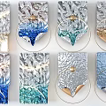 Modern Wall Decor With Gradient Colors Metallic Accents And Glass Texture Design