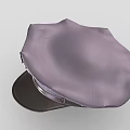 Dark Blue Police Hat Featuring Silver Badge Black Leather Strap and Brim
