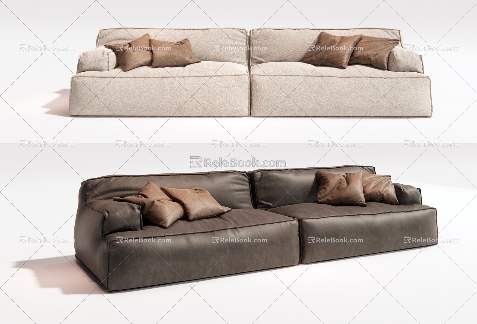 Double sofa leisure sofa 3d model