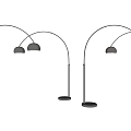 Modern Arched Metal Chandelier With Spherical Lampshade For Interior Design