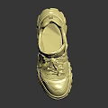 Stylish Golden Chunky Sole Sneakers With Shiny Metallic Finish And Treaded Design