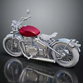 Classic Silver Motorcycle With Red Fuel Tank Vintage Design And Chrome Accents