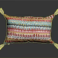 Vibrant Patterned Throw Pillow With Colorful Stripes And Tassel Accents For Home Decor