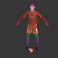 Man Standing in Red Liverpool Jersey Number 4 With Football at His Feet