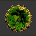 Fresh Whole Pineapple With Green Leaves And Yellow Diamond Pattern Skin On Dark Surface