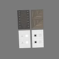 Various Modern Ceiling Designs With Wooden Slats Lighting And Square Panel Structures 3d model