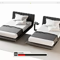 Modern single bedside table 3d model