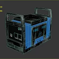 Black and Blue Atomic Power Generator With Control Panel And Handles