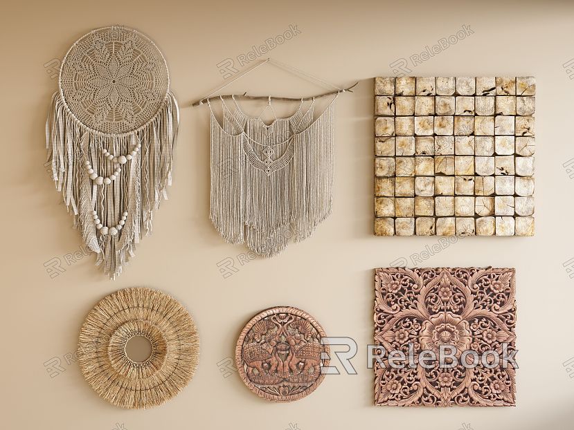 Quiet wall decoration pendant wood carving wall decoration pendant model