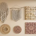 Bohemian Wall Decor Interior With Dreamcatcher Macramé Hanging Tile Woven Carved And Intricate Pieces